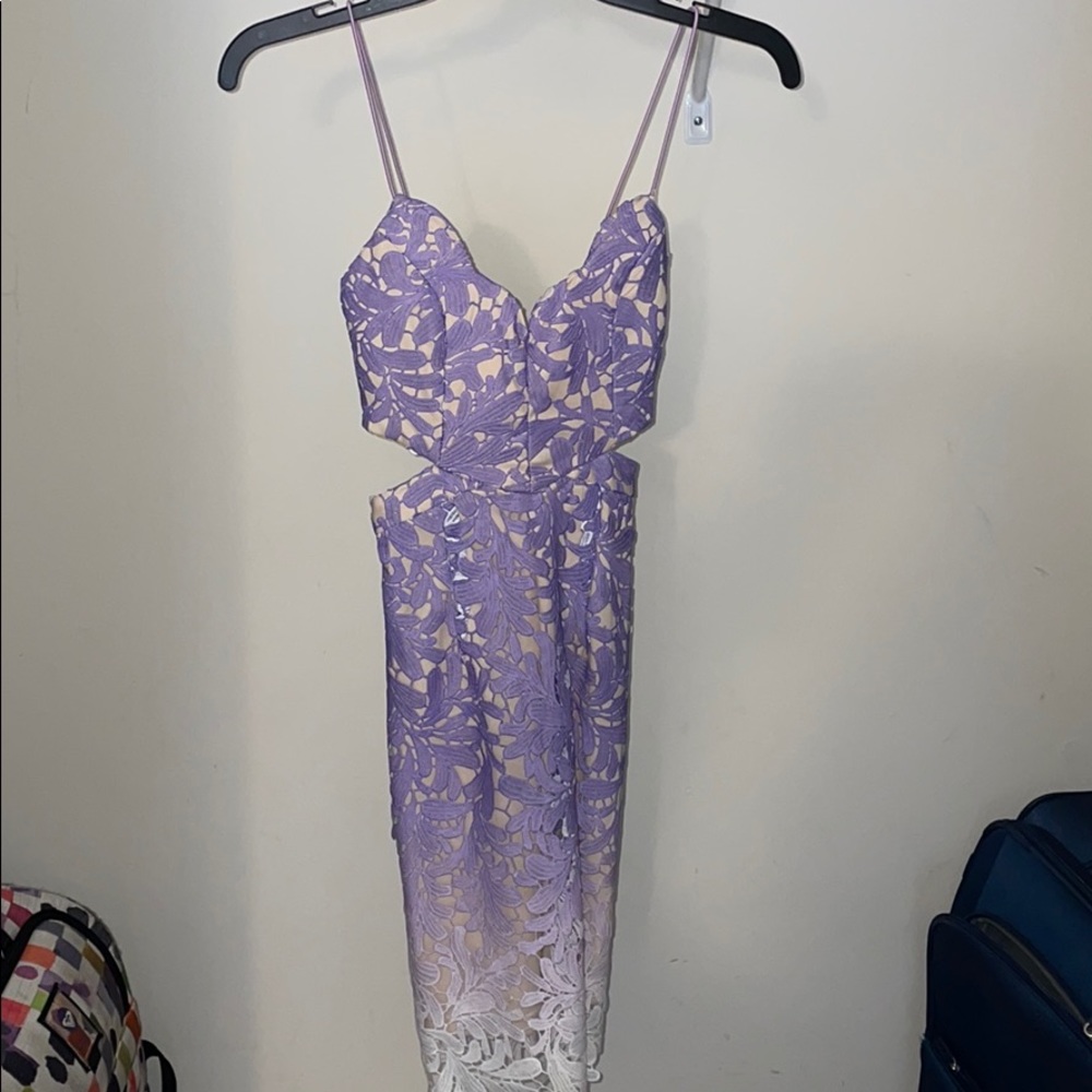 Hello Molly ombré purple mini dress
